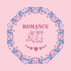 Beautiful Ornament leaf and floral frame, for seamless romance invitation card design. Vector