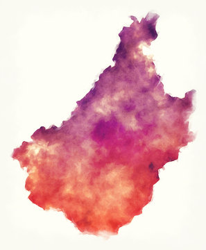 Chagang province watercolor map of North Korea