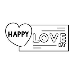 love happy day lettering with heart