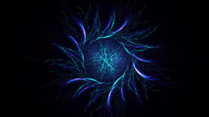 Fractal 3D rendering abstract and shiny background