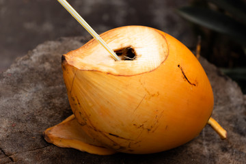 King Coconut with a straw inside