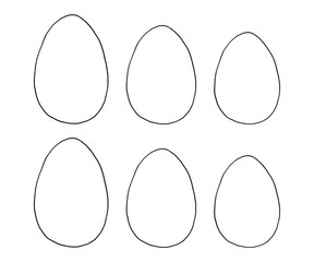 Set the contours and shape of eggs for coloring at Easter. The template for creativity