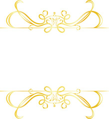 Gold Top and bottom antique pattern frame