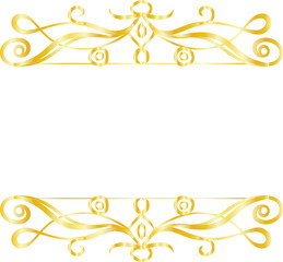 Gold Top and bottom antique pattern frame