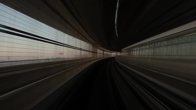 POV time lapse video from the Yurikamome, an automated guideway transit service operating along Tokyo Bay in Tokyo, Japan.