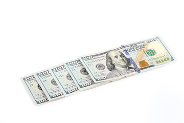 Macro shot of a 100 dollar