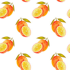 Seamless watercolor pattern oranges