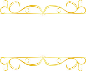 Gold Top and bottom antique pattern frame