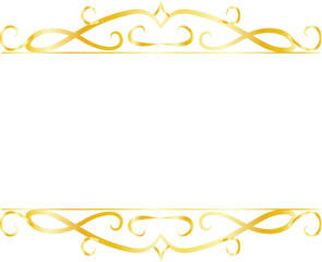 Gold Top and bottom antique pattern frame