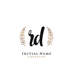 RD Initial handwriting logo vector	