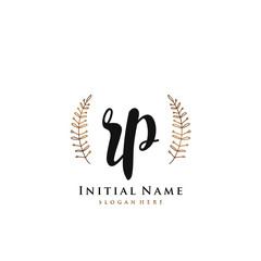 RP Initial handwriting logo vector	