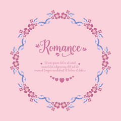 Beautiful decorative of seamless leaf and floral frame, for romance invitation card design. Vector