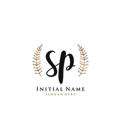 SP Initial handwriting logo vector	