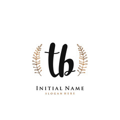 TB Initial handwriting logo vector	