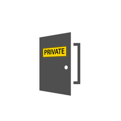 Icon private door. Vector sign