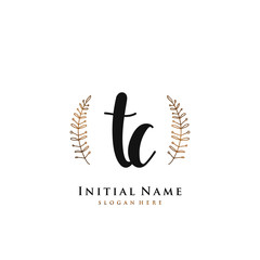 TC Initial handwriting logo vector	