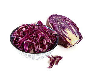 Fototapeta premium red cabbage isolated on white backrgound