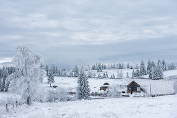 Winter woderland with chalet