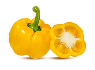Yellow peppers  isolated.  With clipping path.