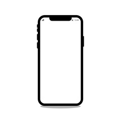 Smartphone icon on white background vector illustration. Flat Icon Mobile Phone, Handphone, Mobile phone with blank screen.
