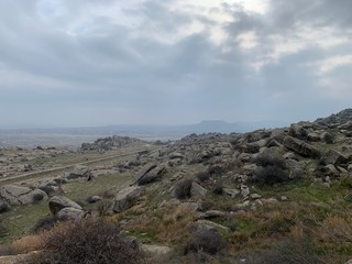 Obraz premium Photo of Gobustan starte reserve protected area, Azerbaijan.