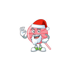 A picture of Santa pink round lollipop mascot picture style with ok finger - 315578781