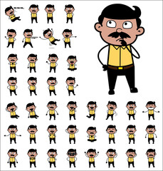 Comic Indian Man Poses - Set of Various Concepts Vector illustrations