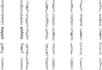 Left and right antique pattern frame set