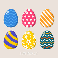 Collection of colorful easter eggs illustration vector.Happy easter day