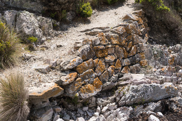 iron oxide on a rock wall