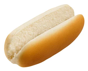 Fotobehang HOT DOG bun isolated on white background, clipping path, full depth of field © grey