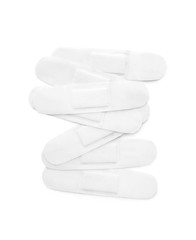 Medical sticking plasters isolated on white. First aid item