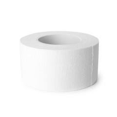 Medical sticking plaster roll isolated on white