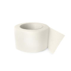 Medical sticking plaster roll isolated on white
