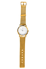 Gold wristwatch isolated