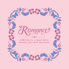 The beauty decoration of leaf and flower frame, for seamless romance invitation card design. Vector