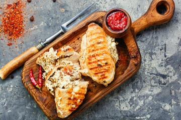 Grilled healthy chicken breasts