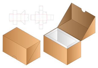 Paper Bag packaging die cut template design. 3d mock-up