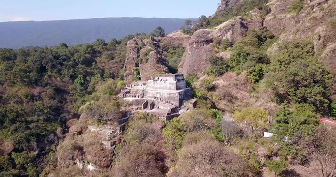 Tepozteco at Tepoztl&aacute;n, Mexican Town by drone
