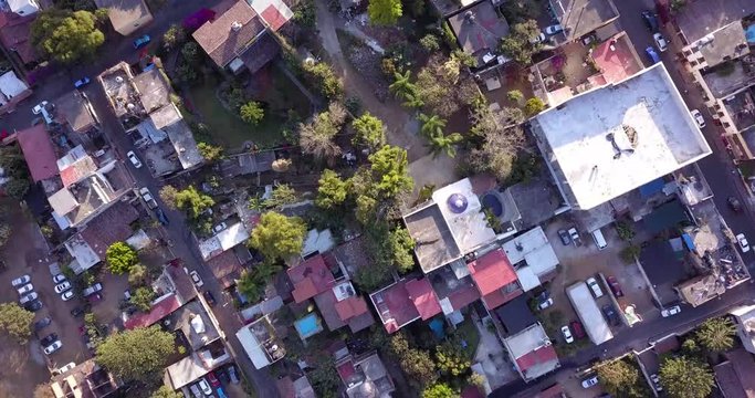 Mexican Town of Tepoztl&aacute;n from the top by drone.