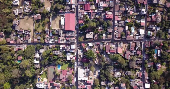 Mexican Town of Tepoztl&aacute;n from the top by drone.