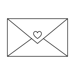 silhouette of envelope closed on white background