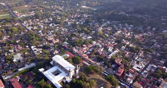 Mexican Town of Tepoztl&aacute;n from the top by drone.