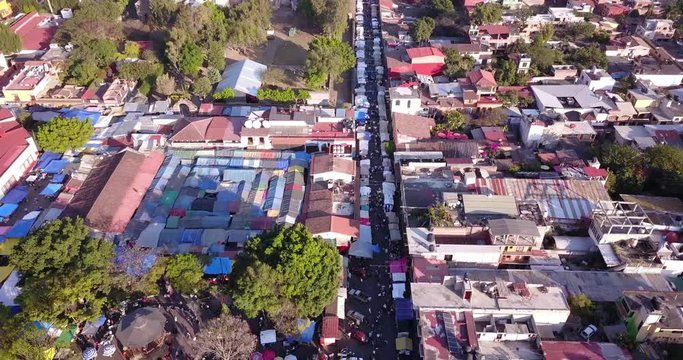 Mexican Town of Tepoztl&aacute;n from the top by drone.