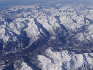 Obraz premium Flug über die Alpen