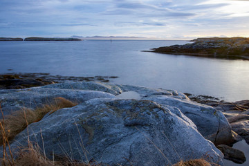 View over the sea, coastline of Norway