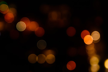 Abstract and blurred background of the big city lights. Bokeh concept