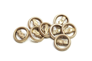 Obraz premium collection of vintage cloth button closeup on white background - Image