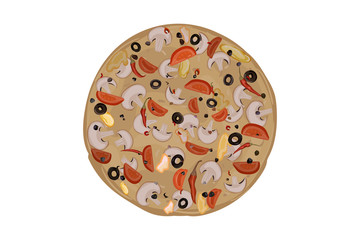 Pizza with mushrooms.