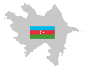 Fahne und Landkarte von Aserbaidschan